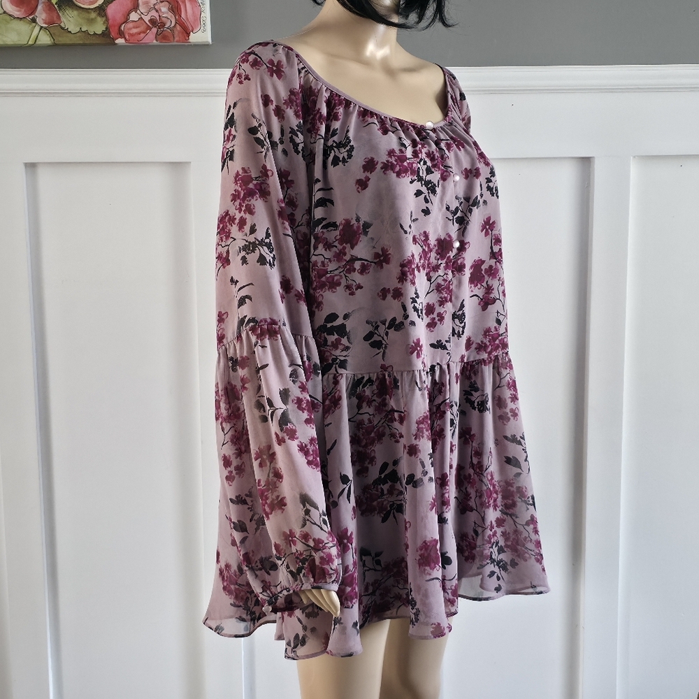 Love & Legend Pink Floral Chiffon Blouse - Picture 4 of 16